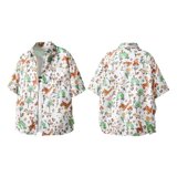 短袖花衬衫男夏季夏威夷海边休闲衬衣复古美式风宽松外套C268P30，男装衬衫，星座1013-3