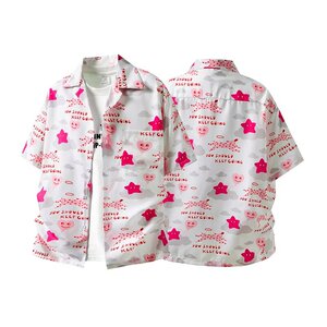 领夏威夷风碎花衬衫男短袖海边沙滩度假男寸衫宽松上衣服C306P30图片