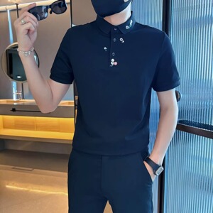 夏季POLO衫男短袖薄款休闲刺绣男生T恤痞帅有领中袖体恤T803P33图片