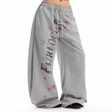 阔腿时尚休闲裤女春秋新款高腰抽绳设计感显瘦直筒拖地裤K8098P45，女装休闲裤，星座1013-3