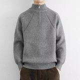 半拉链毛衣男高领时尚休闲慵懒风宽松秋提花针织打底衫潮M335P70，男装针织衫/毛衣，星座1013-3