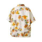 古巴夏威夷花朵满印短袖油画艺术感休闲复古短袖衬衣百搭C301P30，男装衬衫，星座1013-3