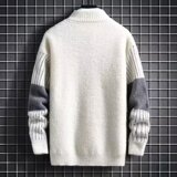 冬季复古拼接提花圆领胖子百搭毛衣男潮牌宽松情侣休闲针织M12P48，男装针织衫/毛衣，星座1013-3