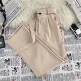 重磅直筒休闲抗皱小西裤男装宽松纯色垂坠感弯刀西装裤子XK323P45，男装西裤，星座1013-3