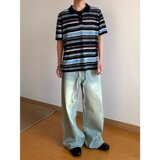 夏经典条纹撞色短袖POLO衫男士翻领商务休闲透气针织T恤潮T632P50，男装T恤，星座1013-3