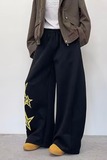 女童裤子春秋秋季新款初中生运动裤大童阔腿裤秋装运动裤K8070P50，女装休闲裤，星座1013-3