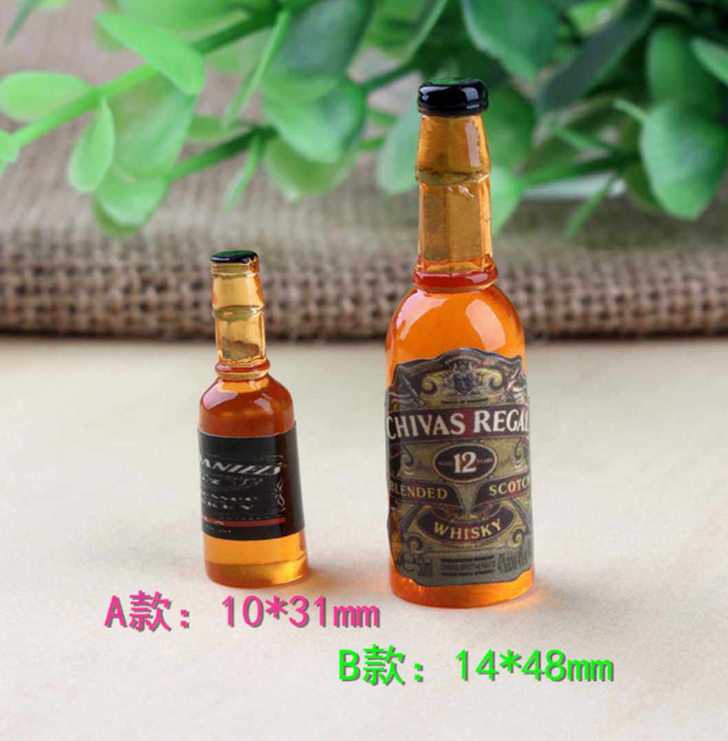 10/包装洋酒diy树脂配件仿真酒瓶耳环diy创意钥匙扣挂件