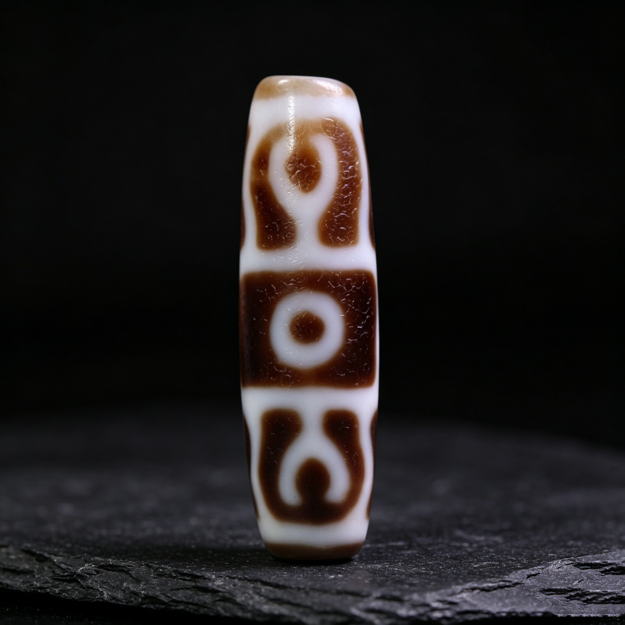 天珠天然西藏真品老矿原石玛瑙叉子金刚杵天珠吊坠项链15*56mm