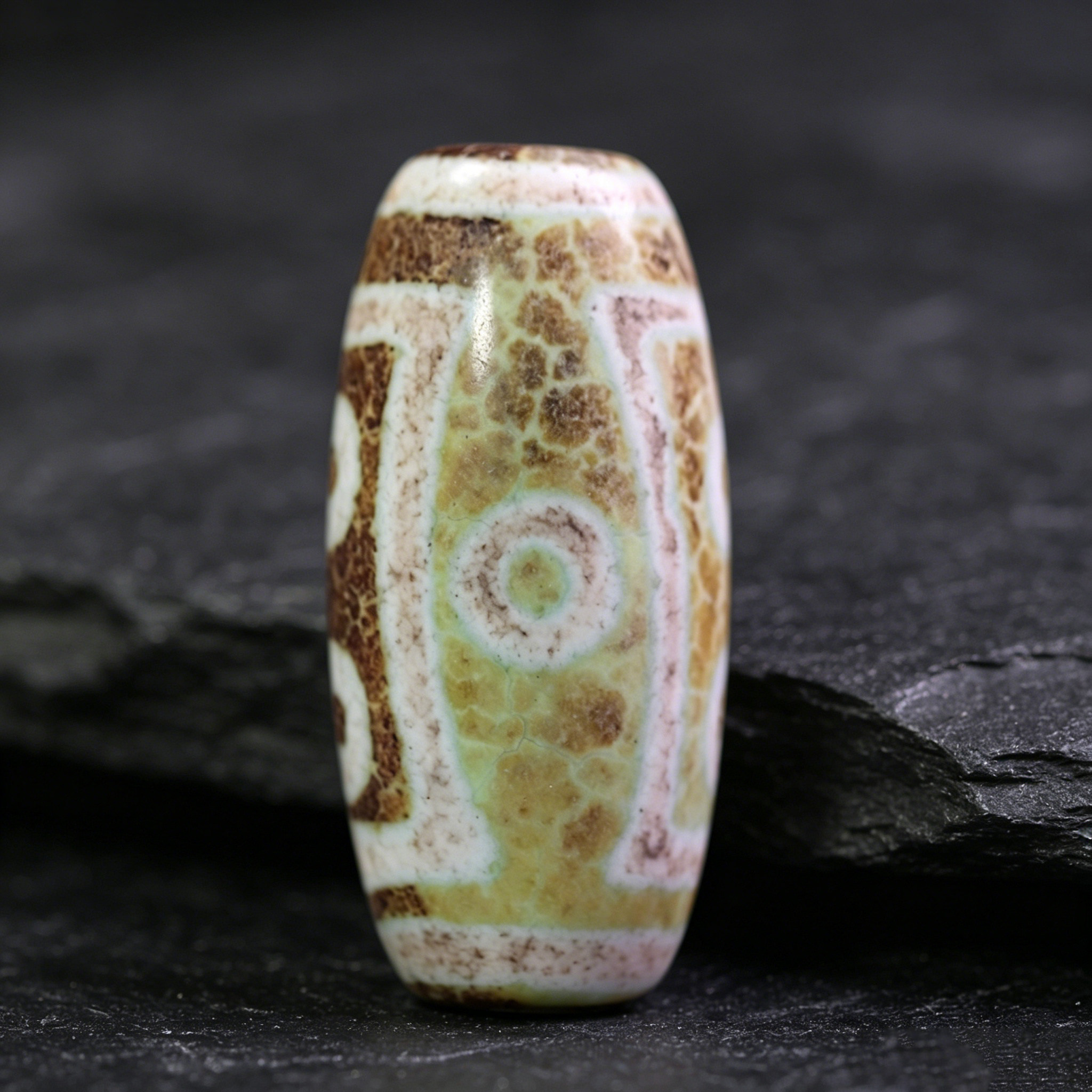 天珠天然西藏真品老原石玛瑙青稞供六眼天珠吊坠项链21*46mm左右