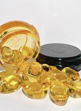 黄水晶元宝摆件聚宝盆