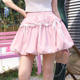 猫咪威尼斯2026夏系带蝴蝶结松紧蘑菇花苞裙蓬蓬半身裙粉色短裙女