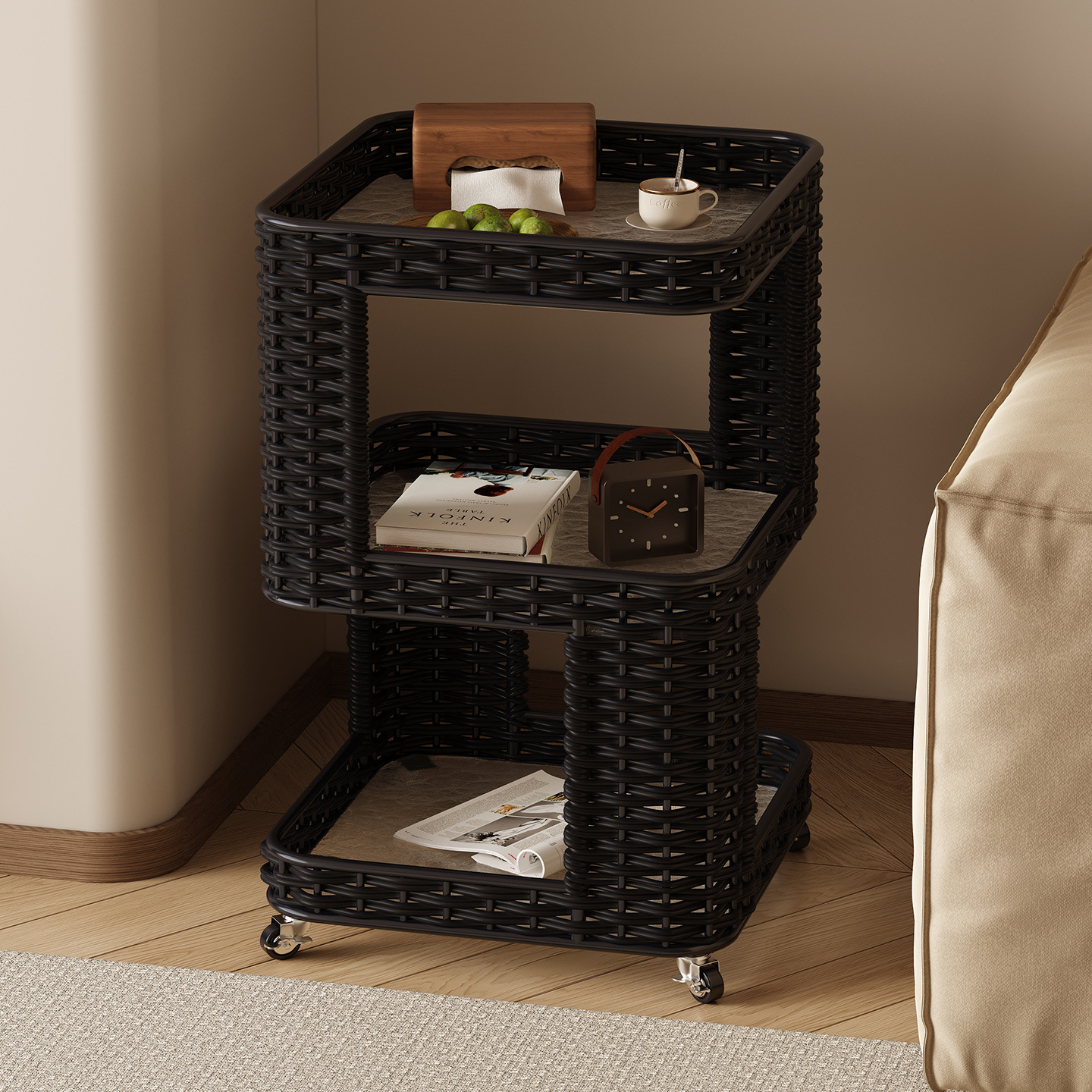 铁艺边几可移动铁艺沙发边柜岩板床头柜轻奢简约现代茶几客厅