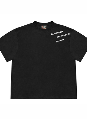 28blocks潮牌美式英文天作之合印花短袖t恤女新款设计感小众上衣