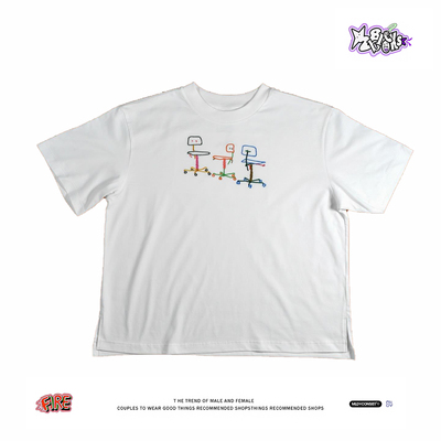 28blocks 260克重磅纯棉! 摸鱼信号~美式复古阿美咔叽短袖T恤男女