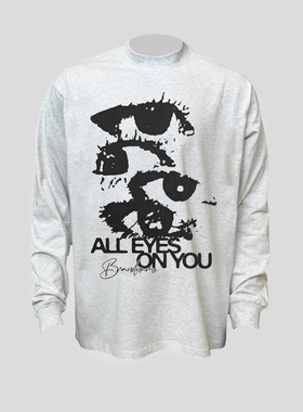 造物GOODGOD 涂鸦墨镜2025新款美式潮牌正肩慵懒风百搭长袖女t恤