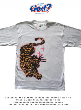 28blocks 260克重磅纯棉! 粉边虎纹~美式复古阿美咔叽短袖T恤男女