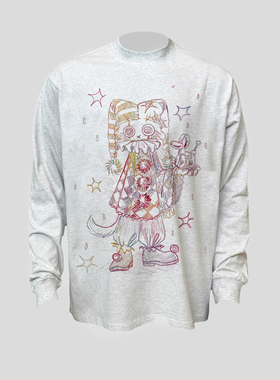 造物GOODGOD 巫师小猫2025秋季新款ins潮牌设计感小众长袖T恤上衣