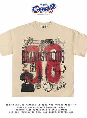 28blocks 260克重磅纯棉! 拼贴艺术~美式复古阿美咔叽短袖T恤男女