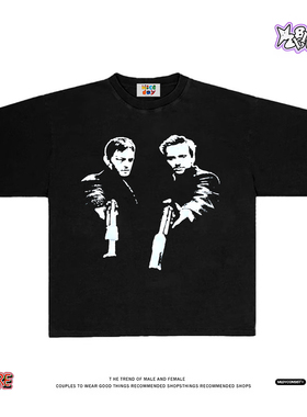 28blocks 艺术家系列 美式复古小众260克重磅纯棉t恤男女情侣款夏