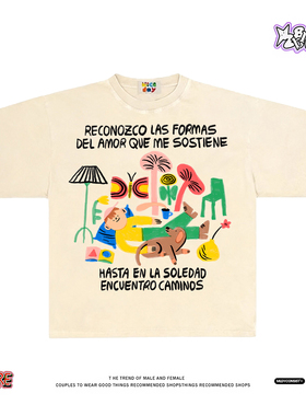 28blocks 艺术家系列 美式复古小众260克重磅纯棉t恤短袖男女上衣