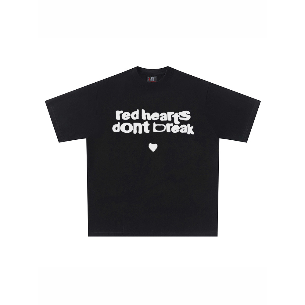 夏季美式复古黑色短袖t恤