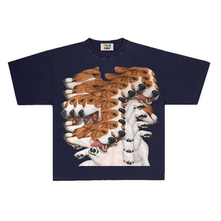 tee t恤学院风设计百搭半袖 造物GOODGOD 复制小狗潮流小众印花短袖