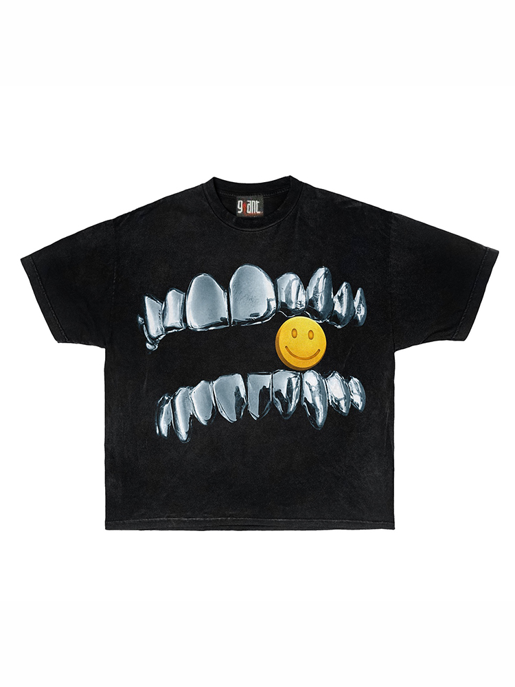 28blocks美式复古黑色t恤女短袖新款oversize宽松百搭半袖上衣