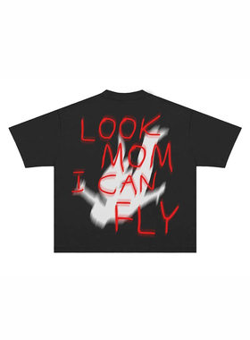 28blocks 260克重磅纯棉！模糊字母潮牌t恤设计感oversize短袖