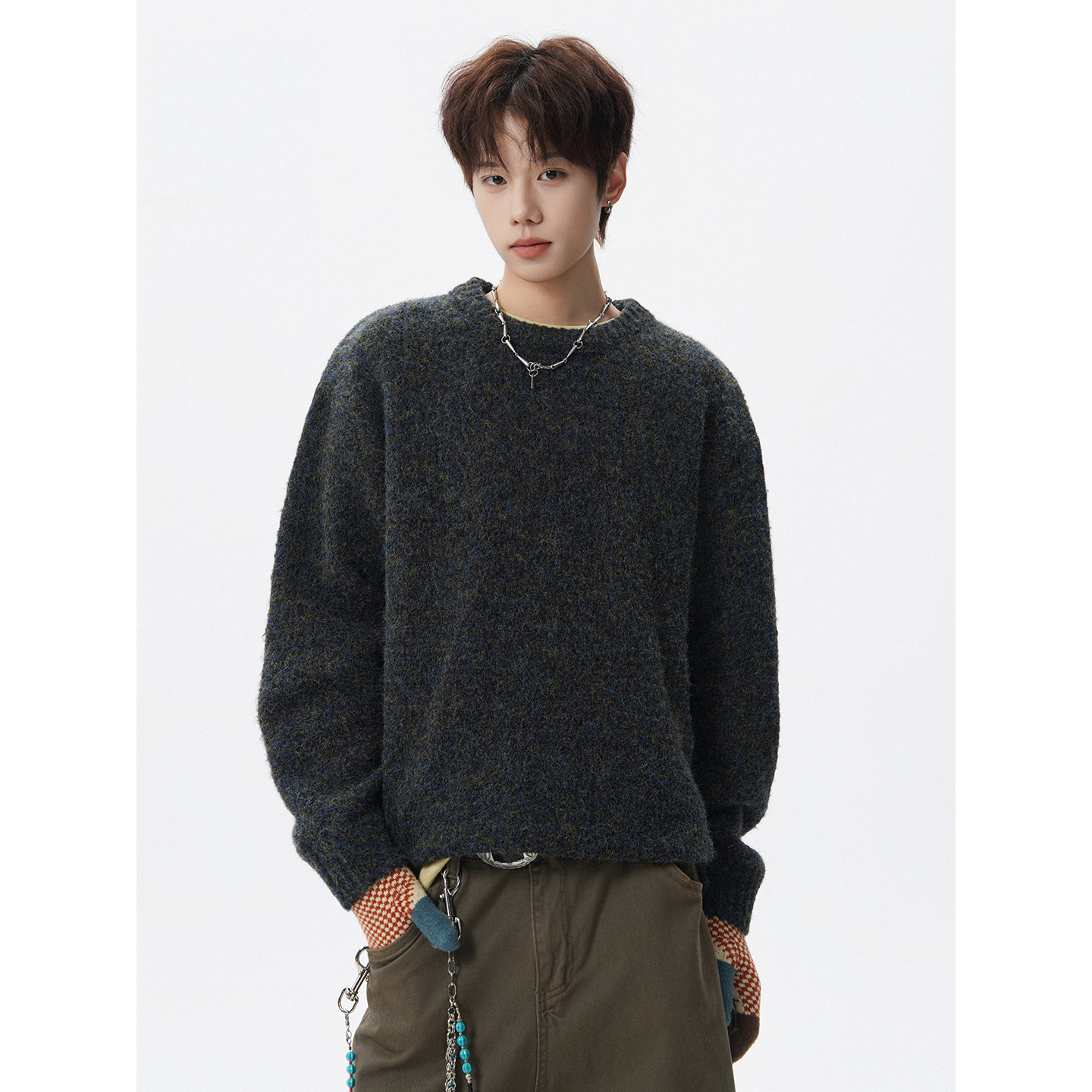 秋冬彩砂针织衫套头毛衣618-MM5411-P65控108，男装针织衫/毛衣，星座618