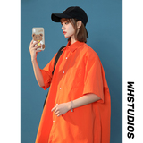 凯旋中性风夏款宽松6色纯色短袖翻领衬衫t桖618-CS90-P30控48，男装T恤，星座618