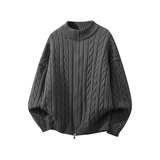 白底现货麻花拉链衫开衫毛衣外套618-MM787-P70控118，男装针织衫/毛衣，星座618