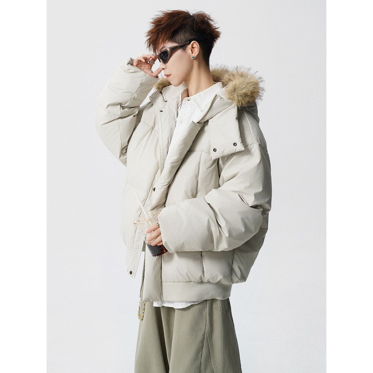 90白鸭绒毛领羽绒服外套618-YR05-P245控388LK，男装羽绒服，星座618