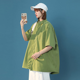 凯旋中性风夏款宽松6色纯色短袖翻领衬衫t桖618-CS90-P30控48，男装T恤，星座618