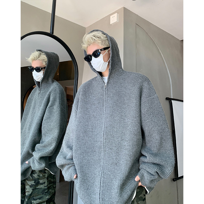 秋冬毛衣开衫双拉链针织衫618-MM1315-P70控98模特，男装针织衫/毛衣，星座618