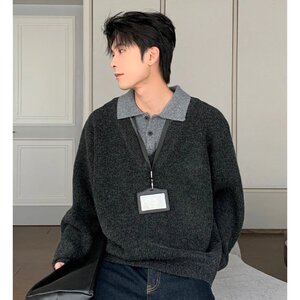 网图秋冬假两件POLO毛衣针织衫618-MM992-P65控118图片