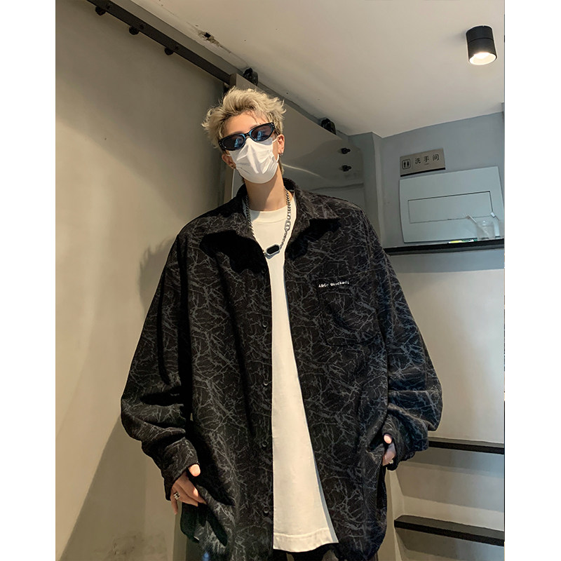 春秋季扎染灯芯绒衬衫外套618-CS337-P55控78,男装衬衫,星座618