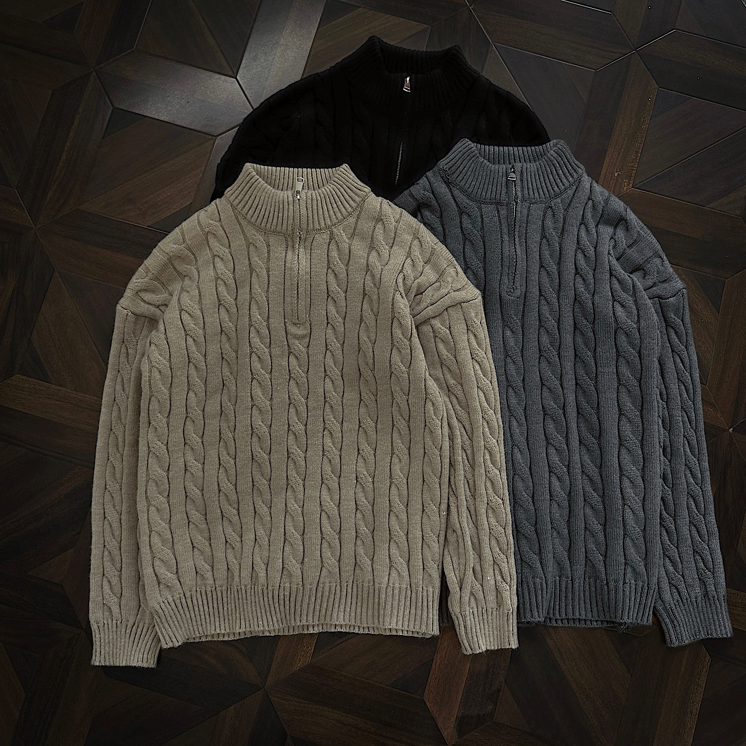 现货麻花半拉链毛衣外套618-MM788-P60控108，男装针织衫/毛衣，星座618