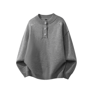 白底图高品质秋冬亨利领刺绣毛衣618-MM972-特P45，男装针织衫/毛衣，星座618