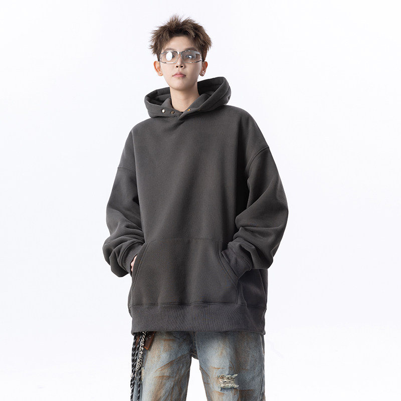 无影墙高品质420克双扣子连帽卫衣618-WY1015-P55控88,男装卫衣,星座618