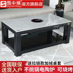 雪中情2024新款取暖桌电暖桌烤火桌茶几一体电暖炉电烤桌家用客厅