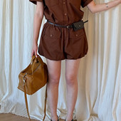 显瘦热裤 WAITMORE 女松紧腰时尚 复古俏皮灯笼短裤 5058 2026春季