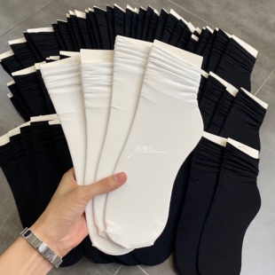 widelia十三行老板娘堆堆袜纯色百搭靴袜中筒袜ins天鹅绒小腿袜子