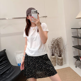 2026夏季基础款纯色短袖T恤女百搭休闲风圆领打底上衣9717