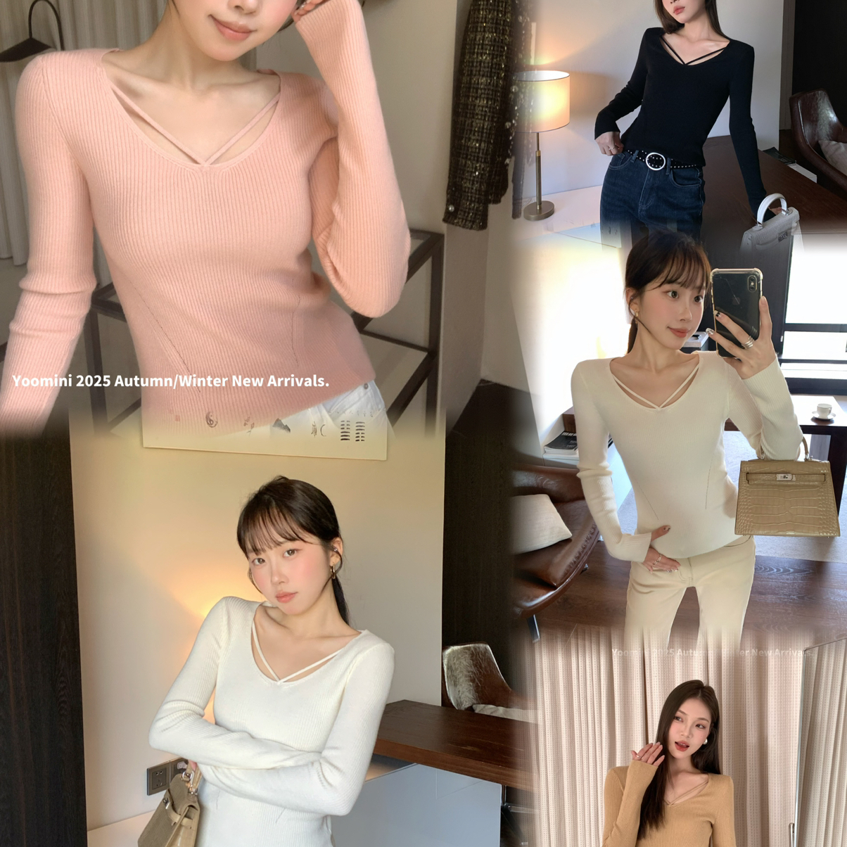 YOOMINI-2025冬季新款设计感純欲温柔内搭2025冬针织衫含6羊毛