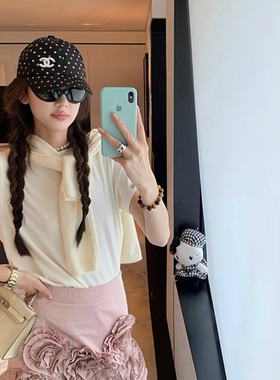 SAVAGE-新款气质百搭小女人高腰重工拼接立体花朵A字半身裙女