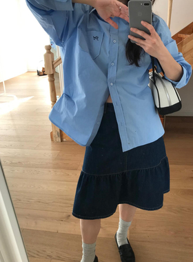 早秋新款女装清新可爱东大门韩版气质休闲中长款显瘦半身裙