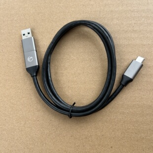 1米二合一 USB3.0 Type-C数据线 CtoC 10Gbps数据线带转接头 手机移动硬盘数据线防丢头