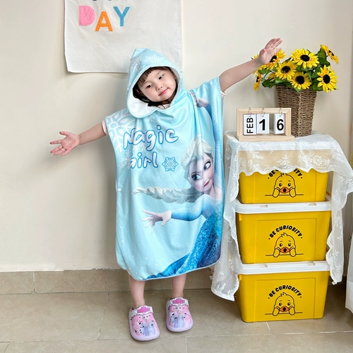 Детский банный халат, плащ, быстросохнущее мультяшное детское удерживающее тепло банное полотенце для плавания, хорошо впитывает воду