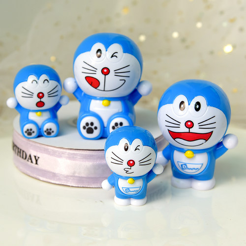 蓝色摆件摇头插旗甜品台蛋糕装饰