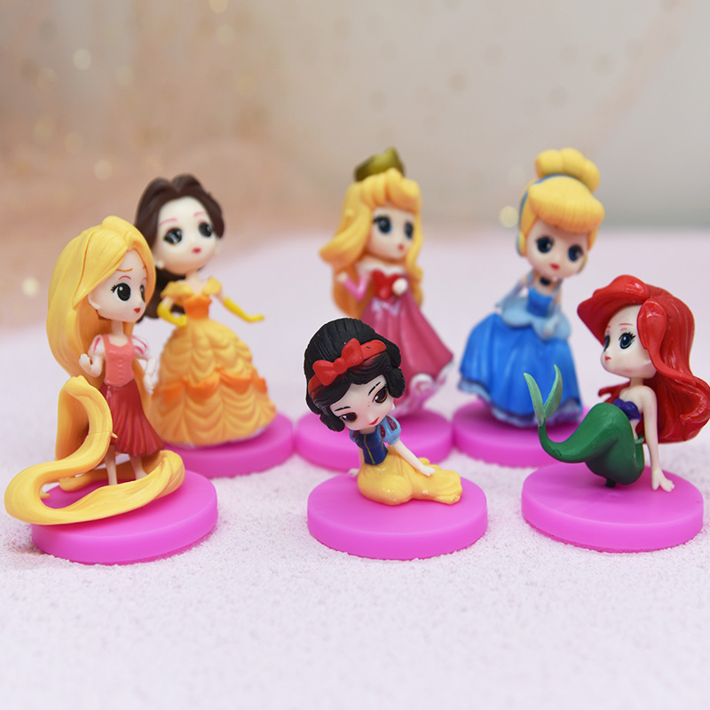 六个装公主婚纱艾莎女孩派对摆件